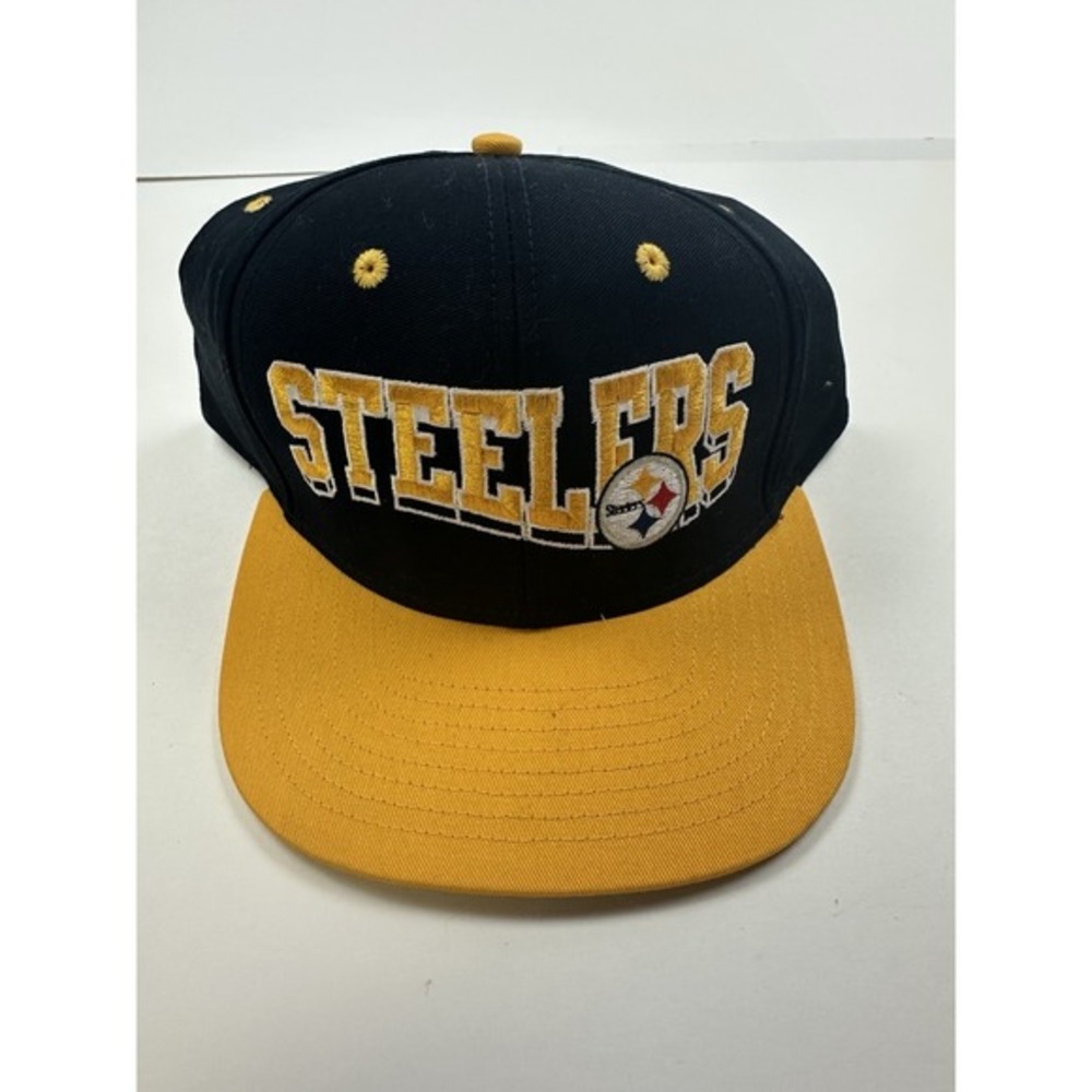Pittsburgh Steelers Wave Hat Reebok Script‎ Logo NFL Snapback NWOT